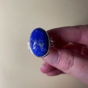 Handcrafted Men's/Unisex Lapis Lazuli Ring - Size 11